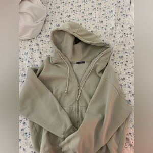 sage green brandy melville zip up